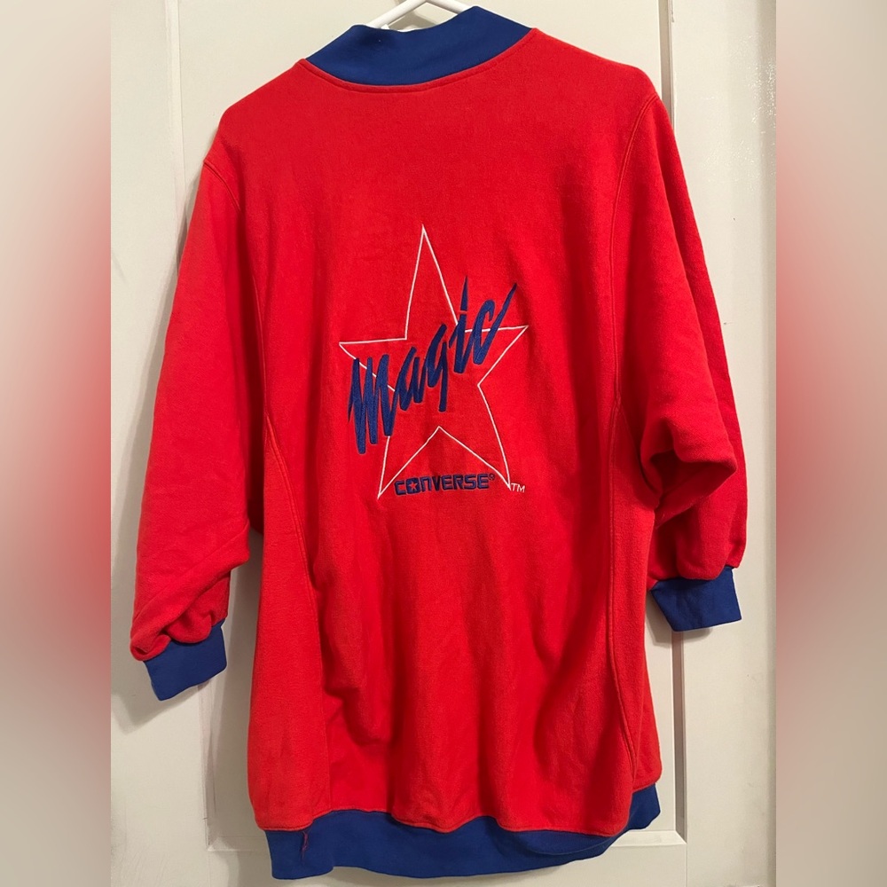 1980s Vintage Converse Embroidered Magic Johnson Sweatshirt Cardigan